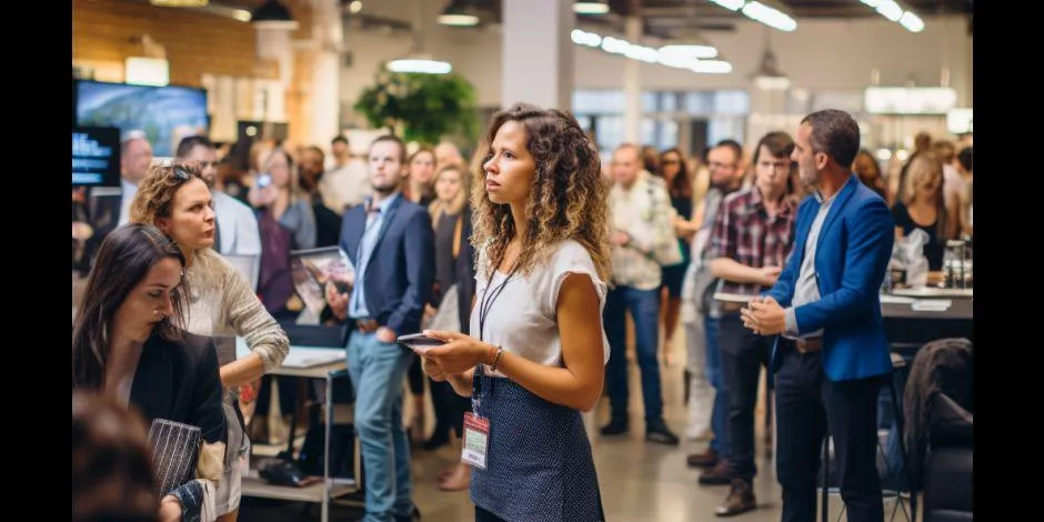 People networking at a VentureSouth social