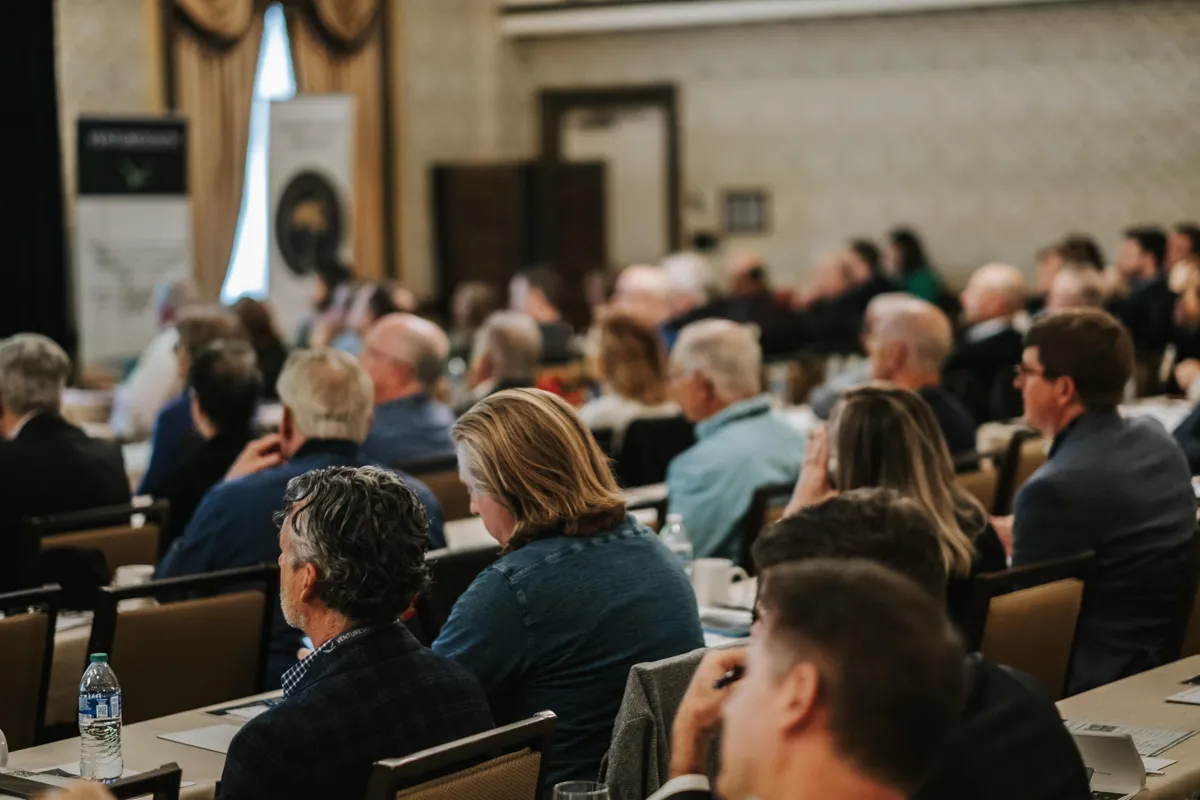 Audience at a VentureSouth angel investing event